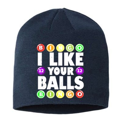 Funny I Like Your Balls Bingo Gambling Women Mothers Day Sustainable Beanie