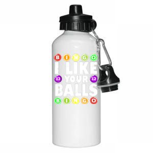 Funny I Like Your Balls Bingo Gambling Women Mothers Day Aluminum Water Bottle