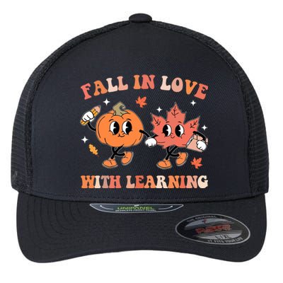 Fall In Love With Learning Autumn Cute Flexfit Unipanel Trucker Cap