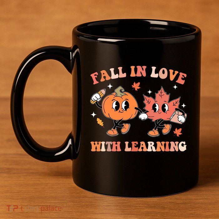 Fall In Love With Learning Autumn Cute 11oz C Handle Ceramic Mug
