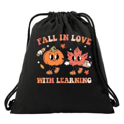 Fall In Love With Learning Autumn Cute Drawstring Bag