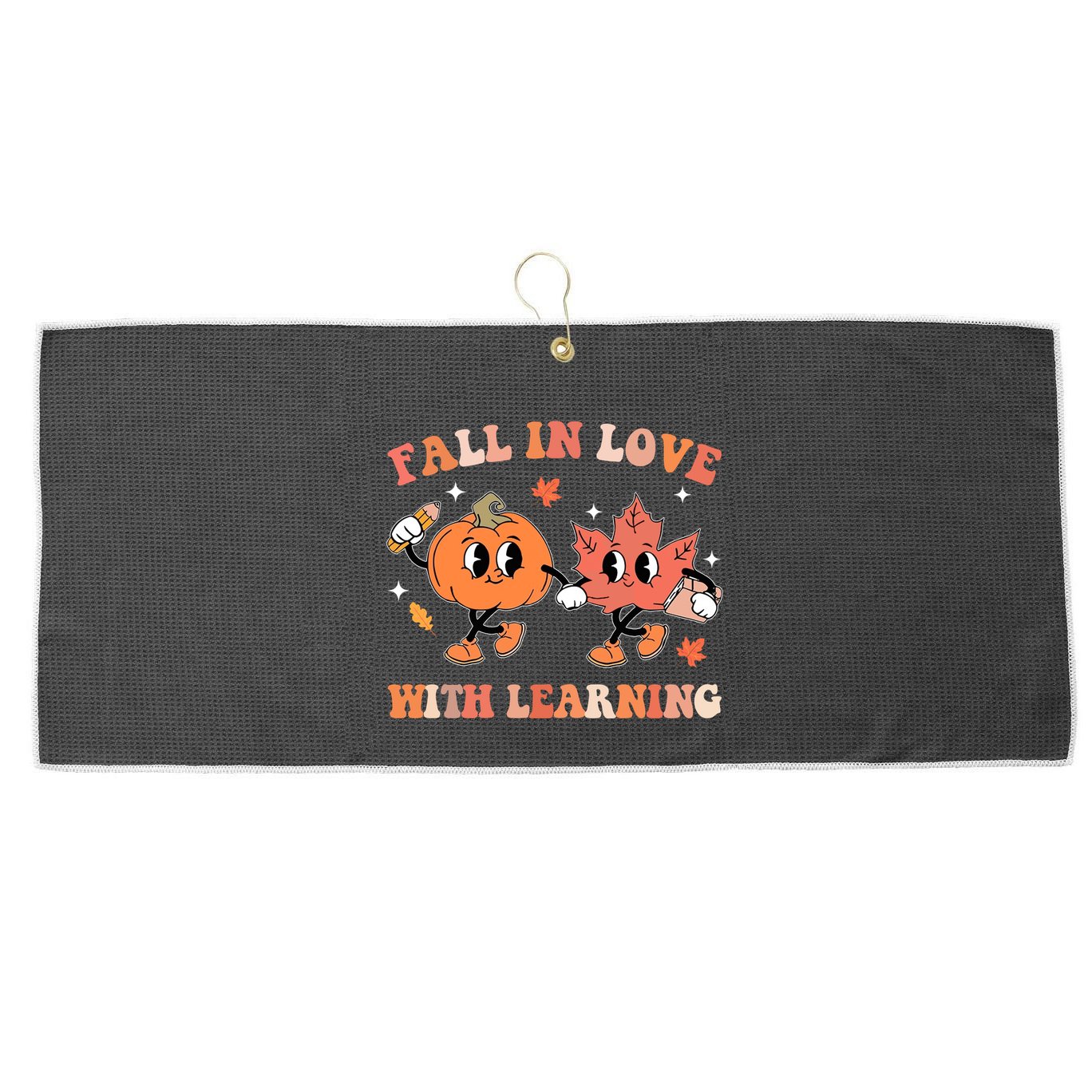 Fall In Love With Learning Autumn Cute Large Microfiber Waffle Golf Towel