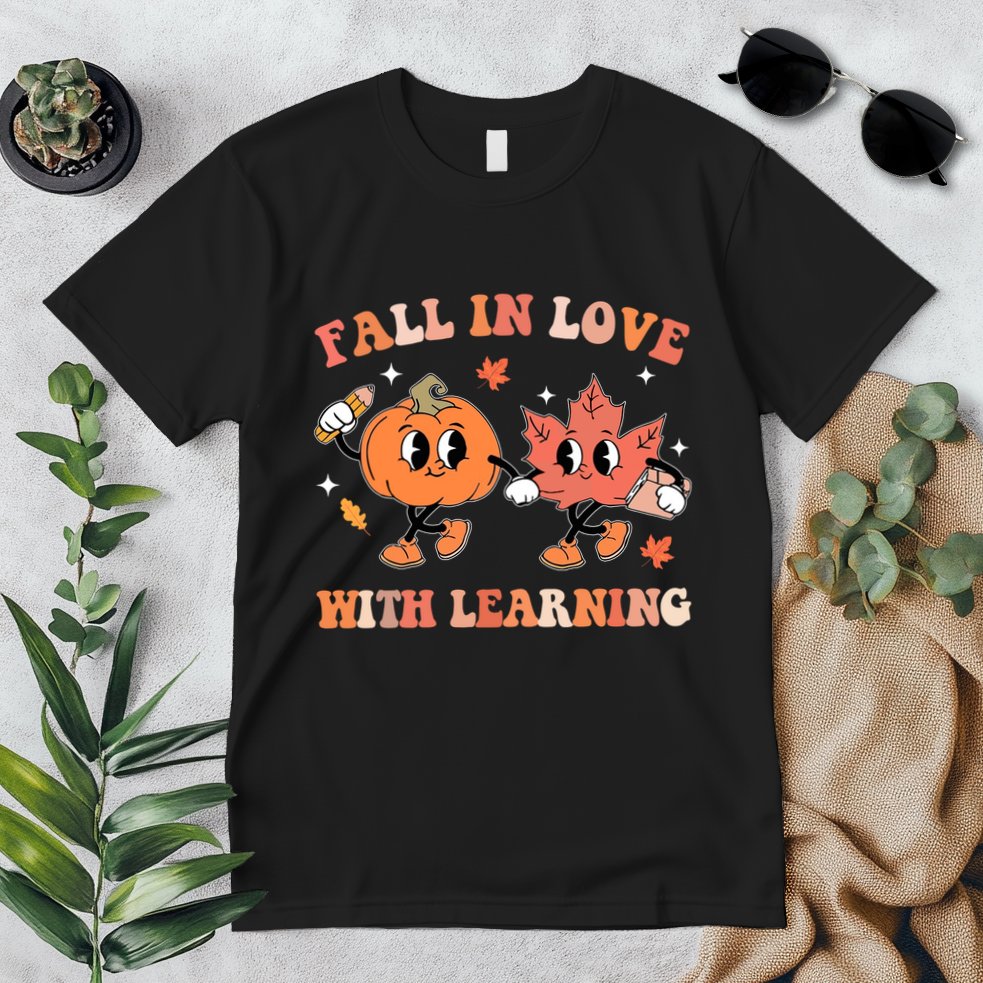 Fall In Love With Learning Autumn Cute Premium T-Shirt