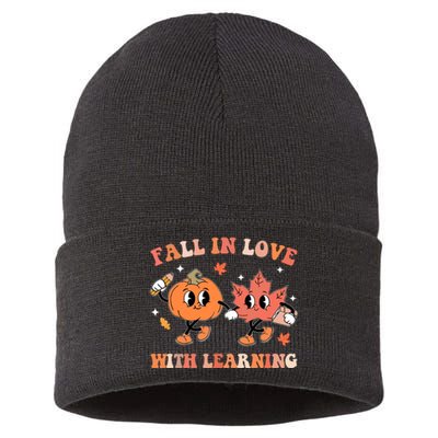 Fall In Love With Learning Autumn Cute Sustainable Knit Beanie