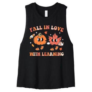 Fall In Love With Learning Autumn Cute Women's Racerback Cropped Tank