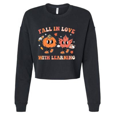 Fall In Love With Learning Autumn Cute Cropped Pullover Crew