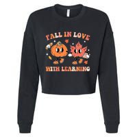 Fall In Love With Learning Autumn Cute Cropped Pullover Crew