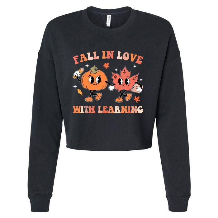 Fall In Love With Learning Autumn Cute Cropped Pullover Crew