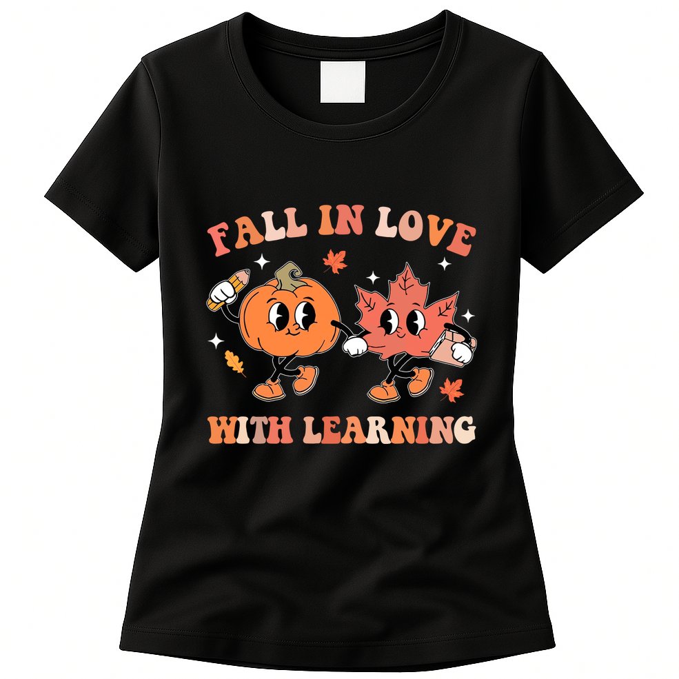 Fall In Love With Learning Autumn Cute Womens T-Shirt