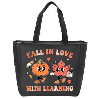 Fall In Love With Learning Autumn Cute Zip Tote Bag