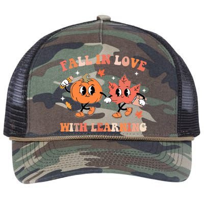 Fall In Love With Learning Autumn Cute Retro Rope Trucker Hat Cap