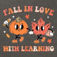 Fall In Love With Learning Autumn Cute Cotton Canvas Backpack