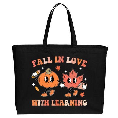 Fall In Love With Learning Autumn Cute Cotton Canvas Jumbo Tote