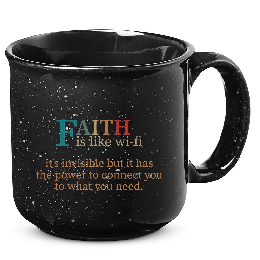 Faith Is Like Wifi Funny Religious Christian Bible & Jesus 15oz Campfire Ceramic Mug