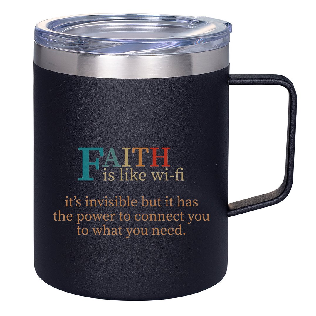 Faith Is Like Wifi Funny Religious Christian Bible & Jesus 12oz Stainless Steel Coffee Mug