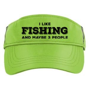 Funny I Like Hunting Fishing Maybe 3 People Distressed Retro Adult Drive Performance Visor