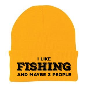 Funny I Like Hunting Fishing Maybe 3 People Distressed Retro Knit Cap Winter Beanie