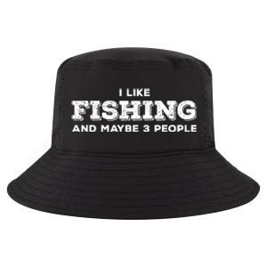 Funny I Like Hunting Fishing Maybe 3 People Distressed Retro Cool Comfort Performance Bucket Hat