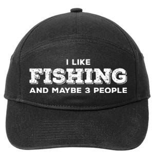 Funny I Like Hunting Fishing Maybe 3 People Distressed Retro 7-Panel Snapback Hat