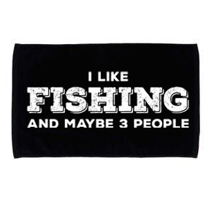 Funny I Like Hunting Fishing Maybe 3 People Distressed Retro Microfiber Hand Towel