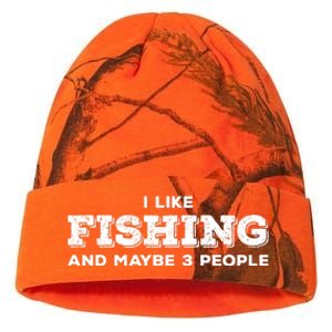 Funny I Like Hunting Fishing Maybe 3 People Distressed Retro Kati Licensed 12" Camo Beanie