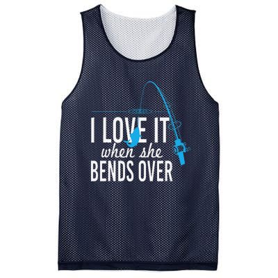 Funny I Love It When She Bends Over Fishing Pole Mesh Reversible Basketball Jersey Tank