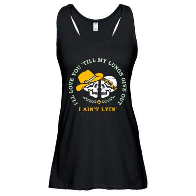 Funny I'll Love You Till My Lungs Give Out A Ain't Lyin Ladies Essential Flowy Tank