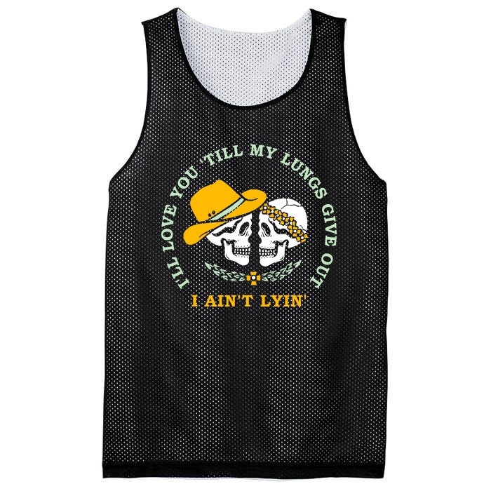 Funny I'll Love You Till My Lungs Give Out A Ain't Lyin Mesh Reversible Basketball Jersey Tank