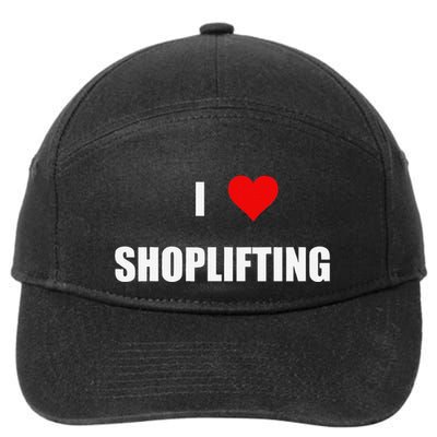 Funny I Love Shoplifting 7-Panel Snapback Hat