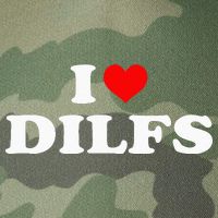 Funny I Love DILFs I Heart DILFs Red Heart Cool Legacy Tie Dye Trucker Hat