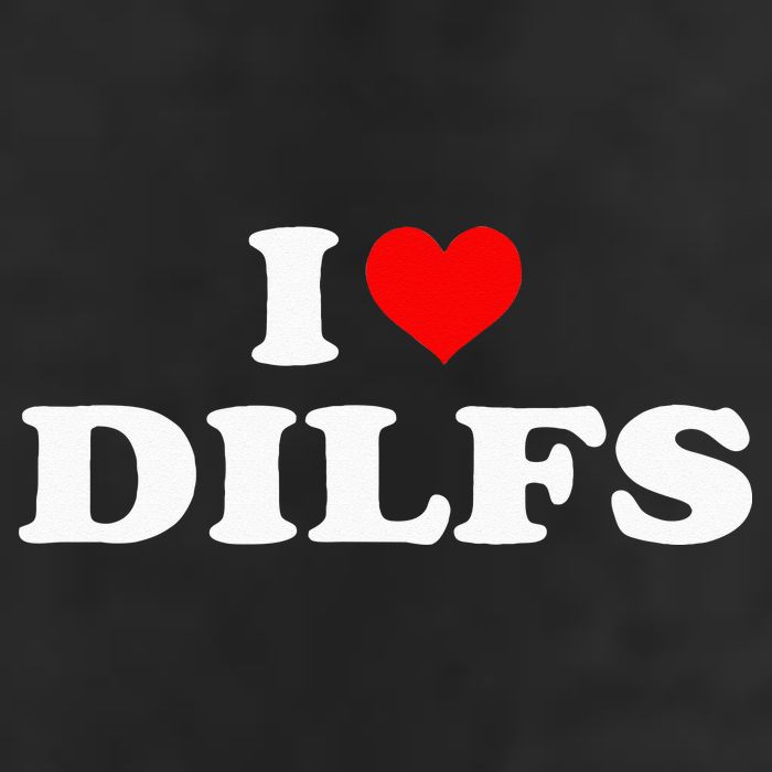 Funny I Love DILFs I Heart DILFs Red Heart Cool 7 Panel Mesh Trucker Snapback Hat