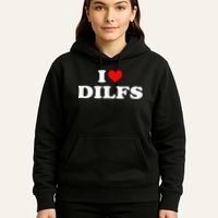Funny I Love DILFs I Heart DILFs Red Heart Cool Hoodie