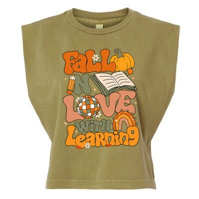 Fall In Love With Learning Autum Thanksgiving Teacher Garment-Dyed Women's Muscle Tee