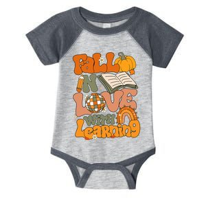 Fall In Love With Learning Autum Thanksgiving Teacher Infant Baby Jersey Bodysuit