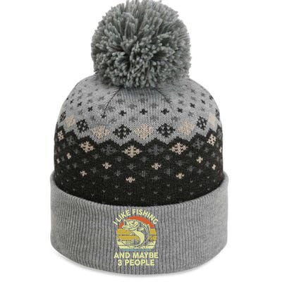 Funny I Like Bass Fishing Maybe 3 People The Baniff Cuffed Pom Beanie