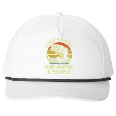 Funny I Like Bass Fishing Maybe 3 People Snapback Five-Panel Rope Hat