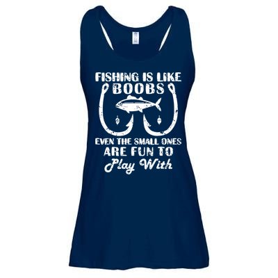 Fishing Is Like Boobs Even The Small Ones Are Fun To Play With Ladies Essential Flowy Tank