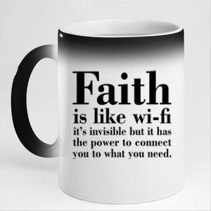 Faith Is Like Wifi Christian Quote Jesus 11oz Black Color Changing Mug