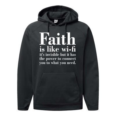 Faith Is Like Wifi Christian Quote Jesus Performance Fleece Hoodie