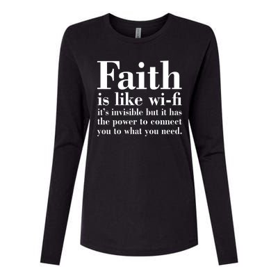 Faith Is Like Wifi Christian Quote Jesus Womens Cotton Relaxed Long Sleeve T-Shirt