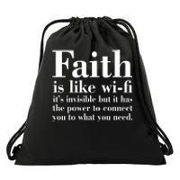 Faith Is Like Wifi Christian Quote Jesus Drawstring Bag