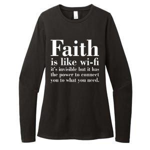 Faith Is Like Wifi Christian Quote Jesus Womens CVC Long Sleeve Shirt