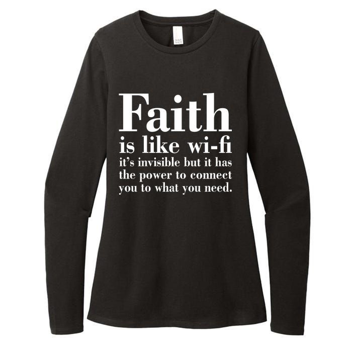 Faith Is Like Wifi Christian Quote Jesus Womens CVC Long Sleeve Shirt