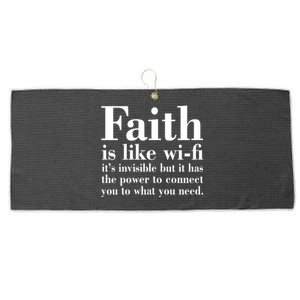 Faith Is Like Wifi Christian Quote Jesus Large Microfiber Waffle Golf Towel