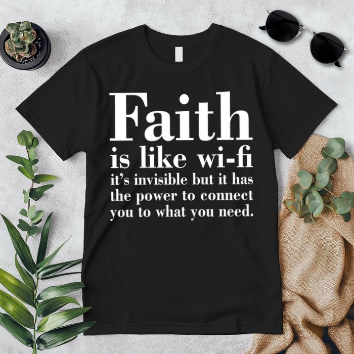 Faith Is Like Wifi Christian Quote Jesus Premium T-Shirt