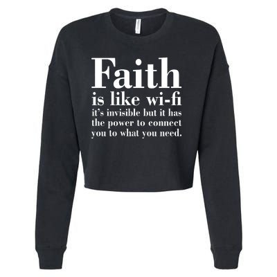 Faith Is Like Wifi Christian Quote Jesus Cropped Pullover Crew