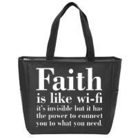 Faith Is Like Wifi Christian Quote Jesus Zip Tote Bag