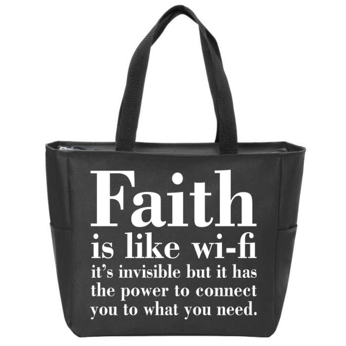 Faith Is Like Wifi Christian Quote Jesus Zip Tote Bag