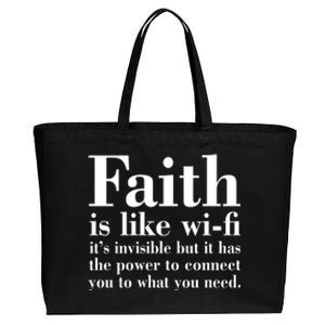 Faith Is Like Wifi Christian Quote Jesus Cotton Canvas Jumbo Tote