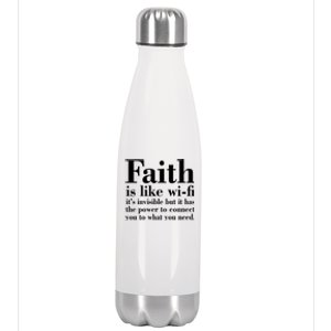 Faith Is Like Wifi Christian Quote Jesus Stainless Steel Insulated Water Bottle